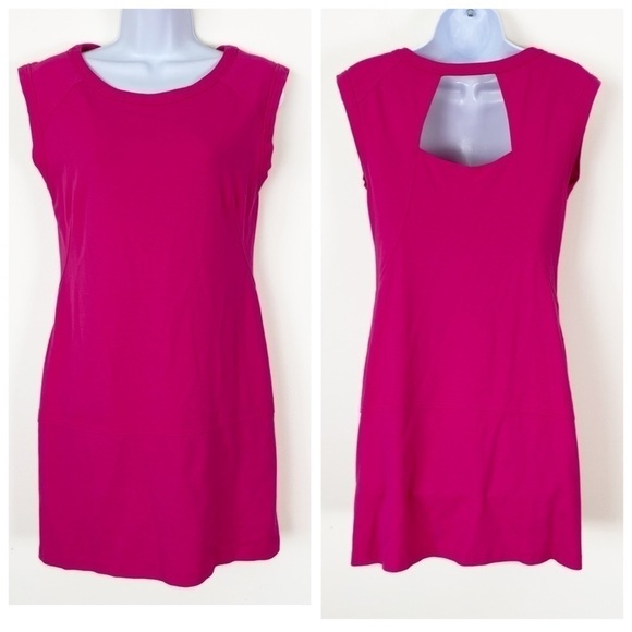 YOANA BARASCHI Bright Pink Mini Dress Cutout Back Size Medium Cocktail Barbie - Picture 1 of 7